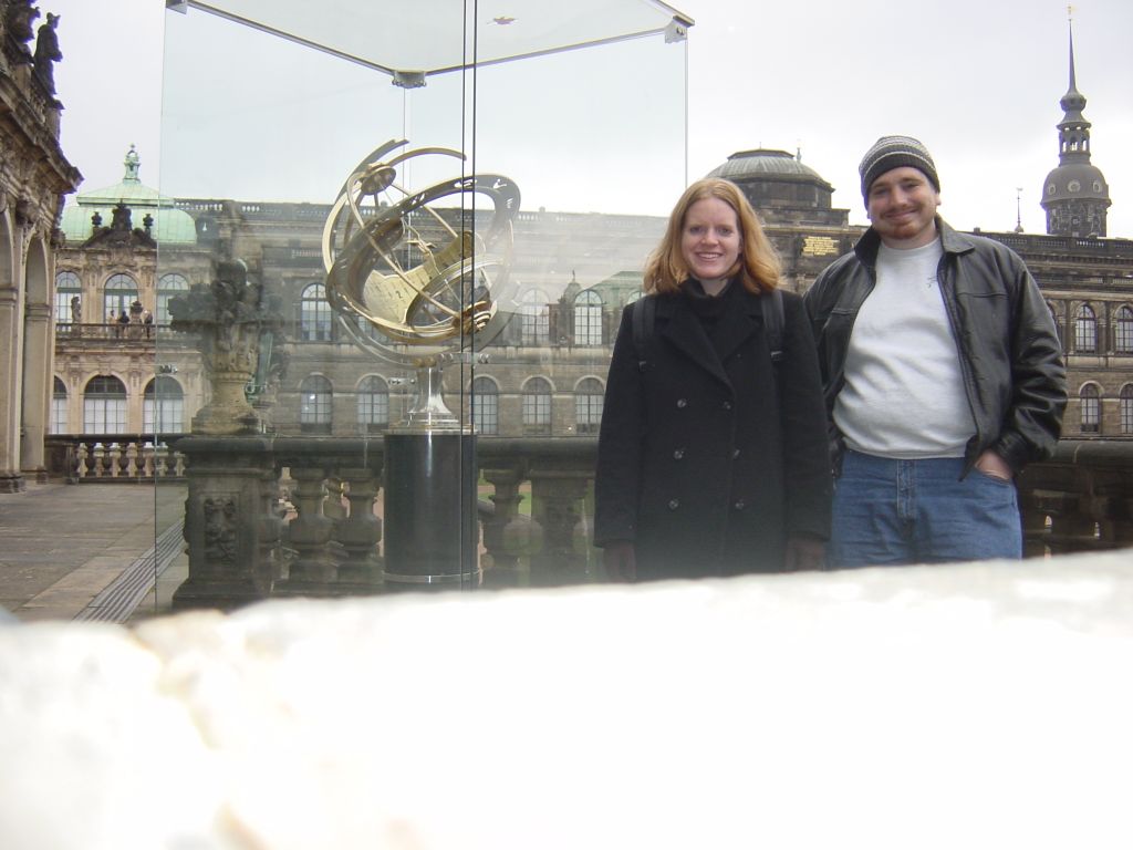 

While Rick was at work, Kara and I visited some stuff around Dresden.  
This is a picture from the Zwinger Museum complex, outside the 
Math and Physics museum, which had lots of rulers and globes and stuff.

